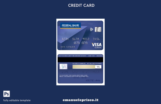 stile verificato Modello di carta classica per visto bancario federale India